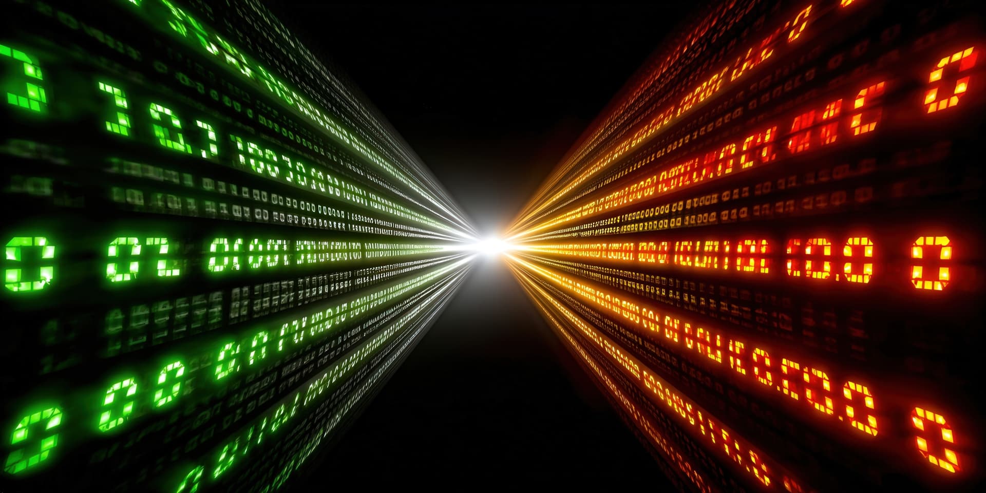 Cloud Backup binary code streams converge, representing digital data and technology in a visual manner against a dark backdrop.